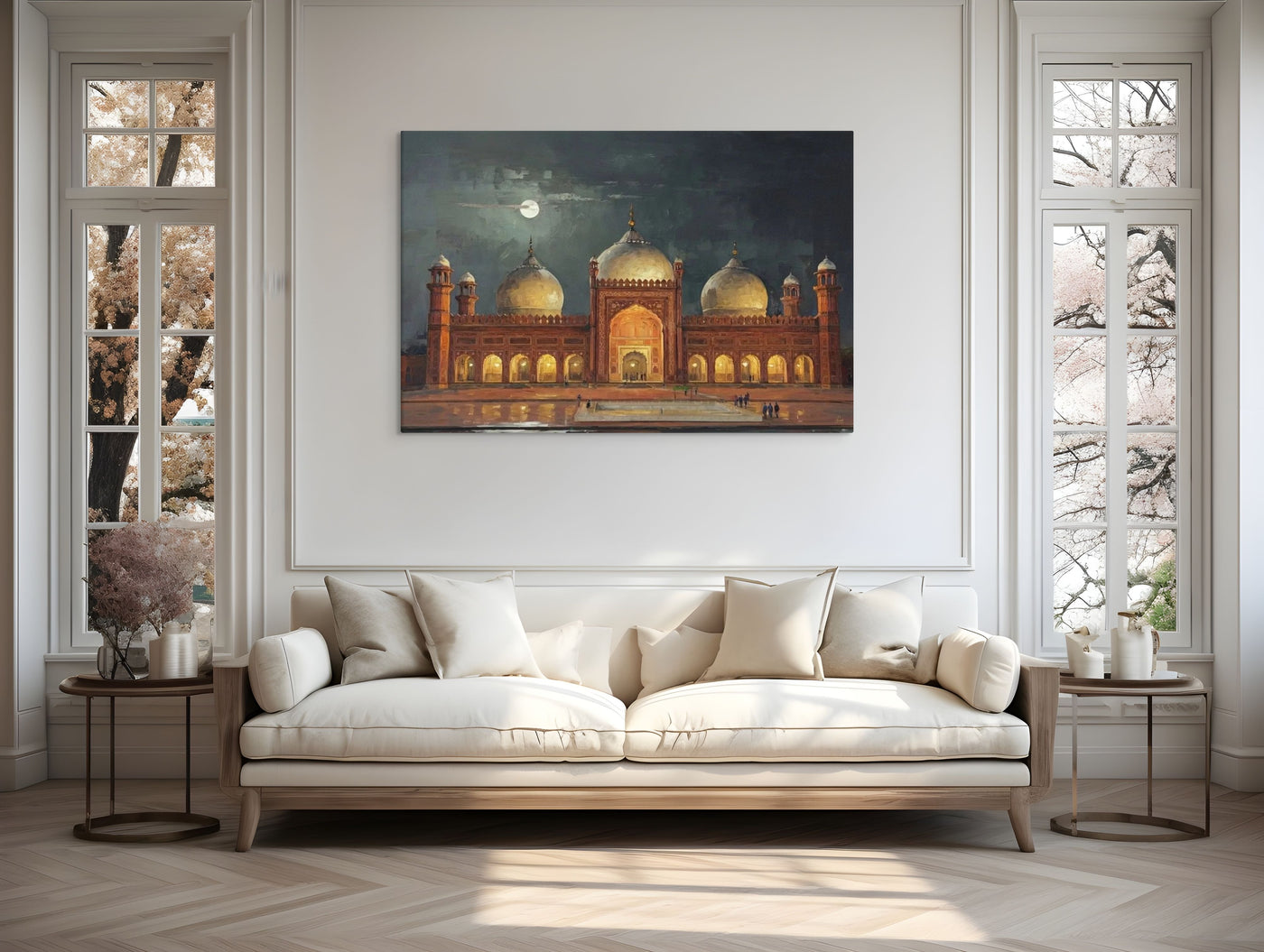 Moonlit Badshahi Mosque — view 4