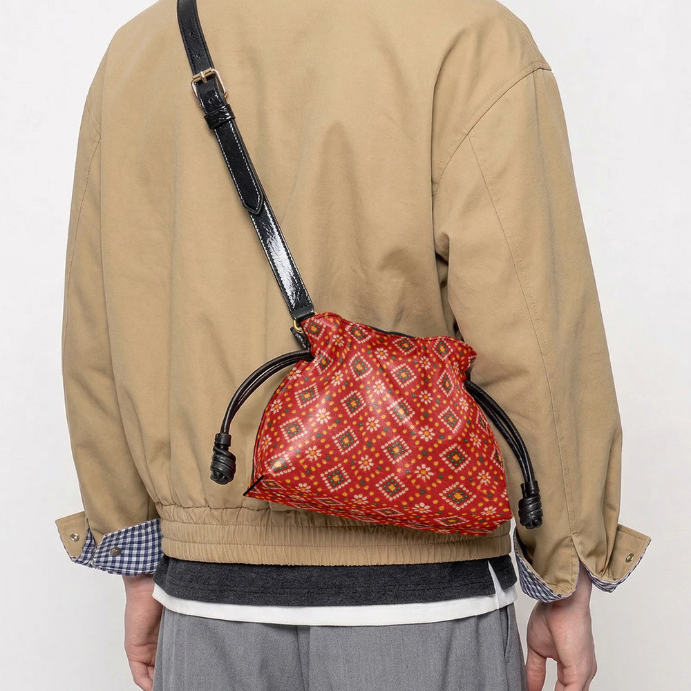 Bandhani — Red & Saffron Drawstring Pouch Bag — view 9