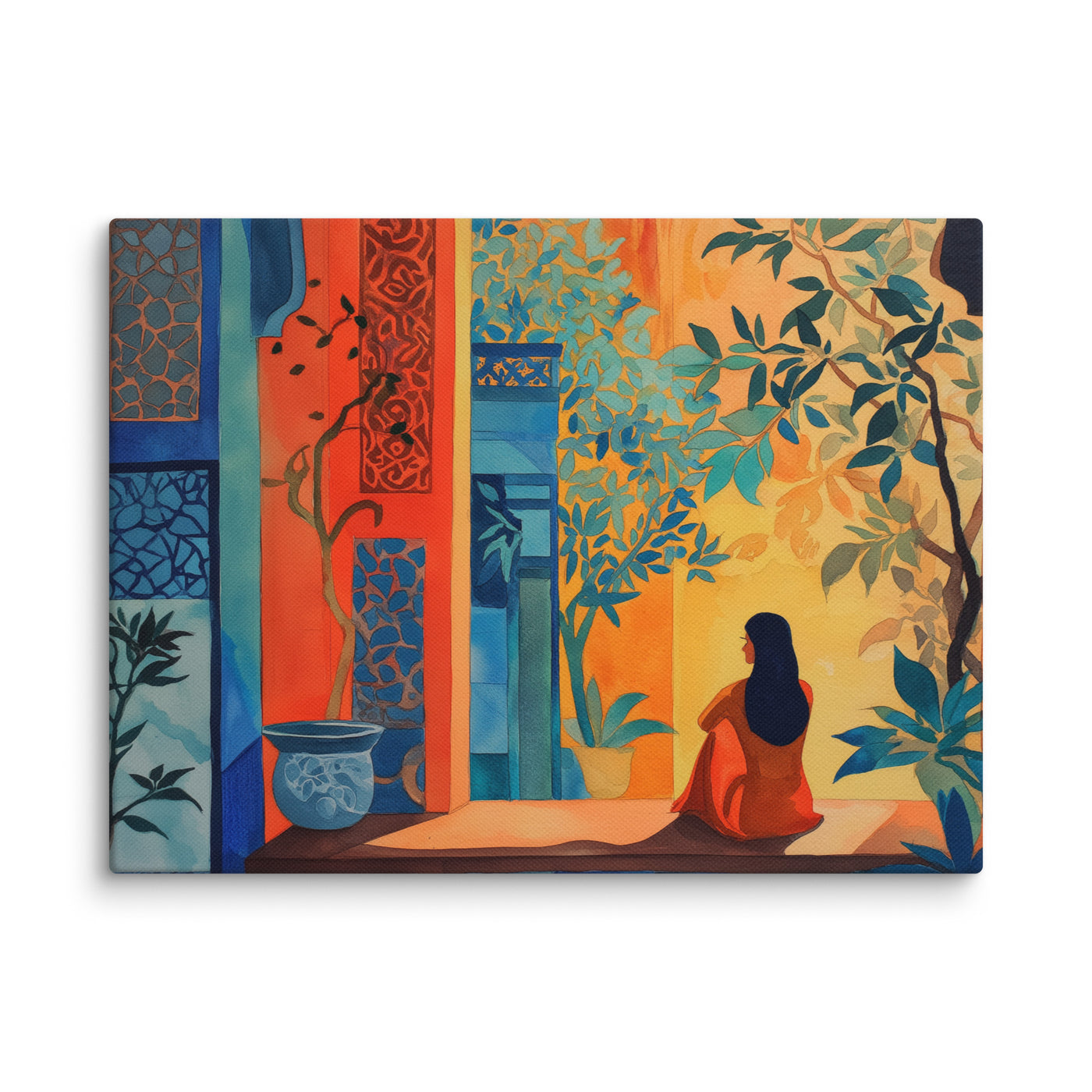Lady in Red — Courtyard Reverie — view 1