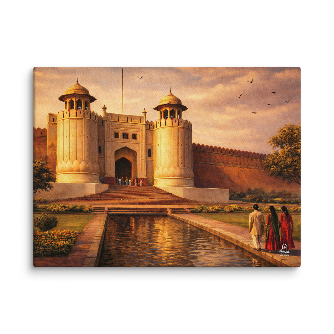 Shahi Qila at Golden Hour – Mughal Architecture Canvas Wall Art — view 1