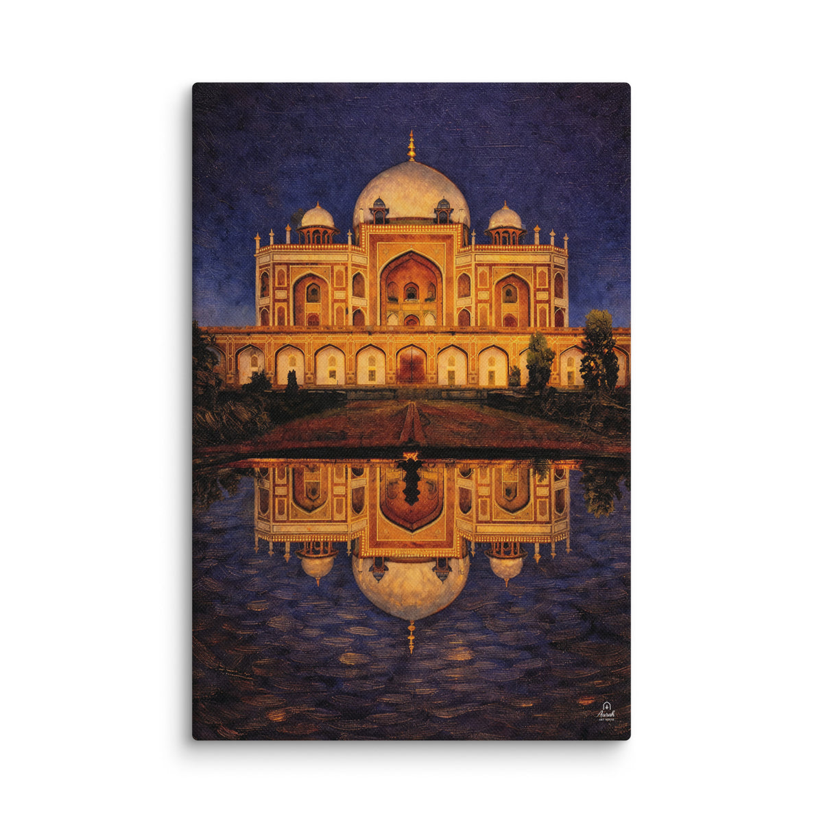 Humayun’s Tomb at Night – Mughal Architecture Canvas Print – Aurah Living