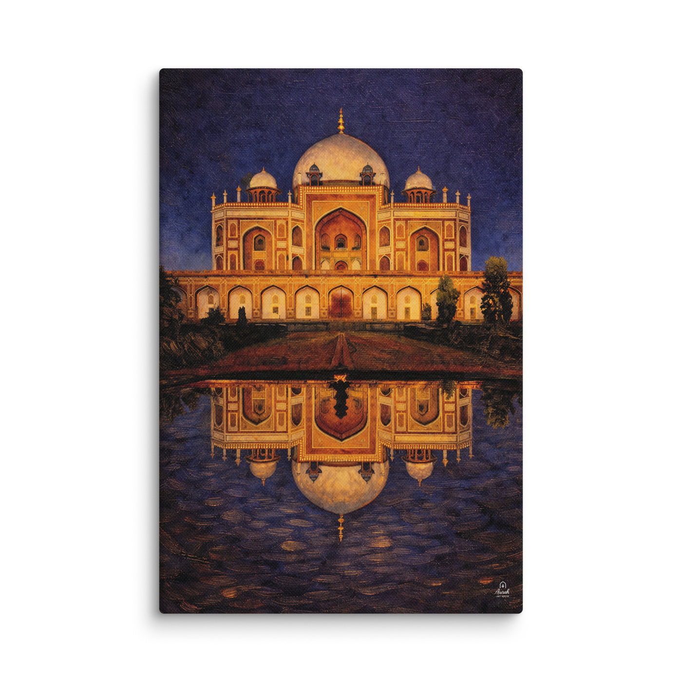 Humayun’s Tomb at Night – Mughal Architecture Canvas Print — view 1