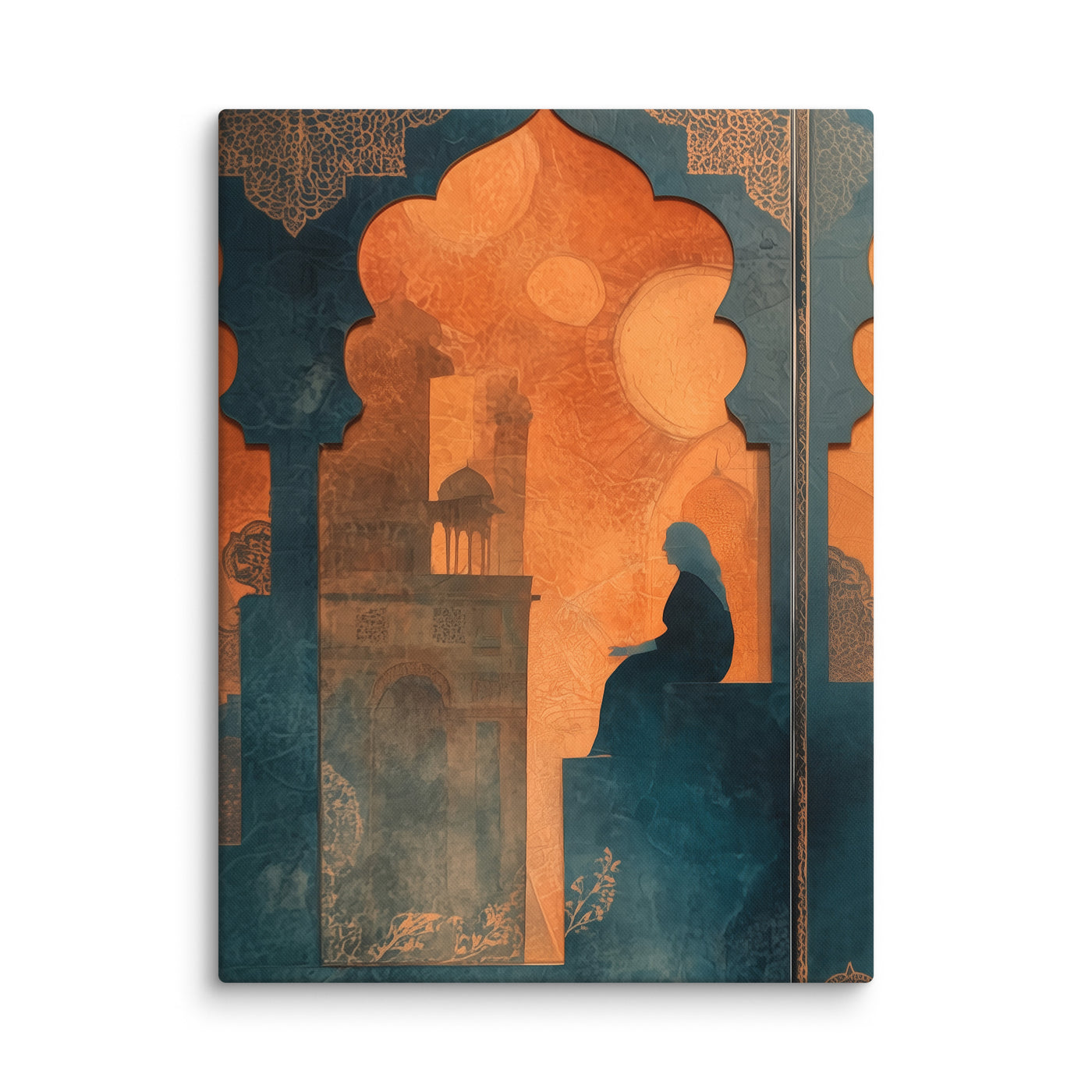 Silhouette of Reflection – Mughal Window Canvas Art — view 2