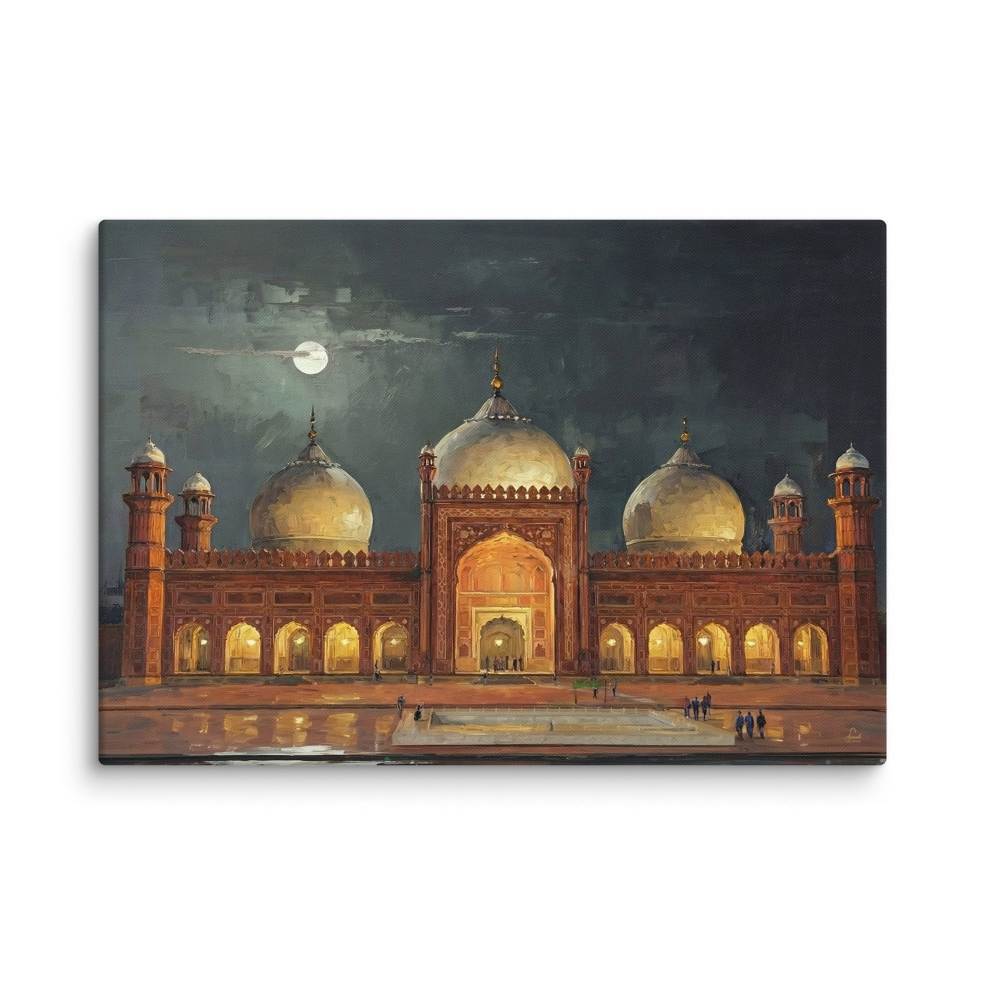 Moonlit Badshahi Mosque — view 2
