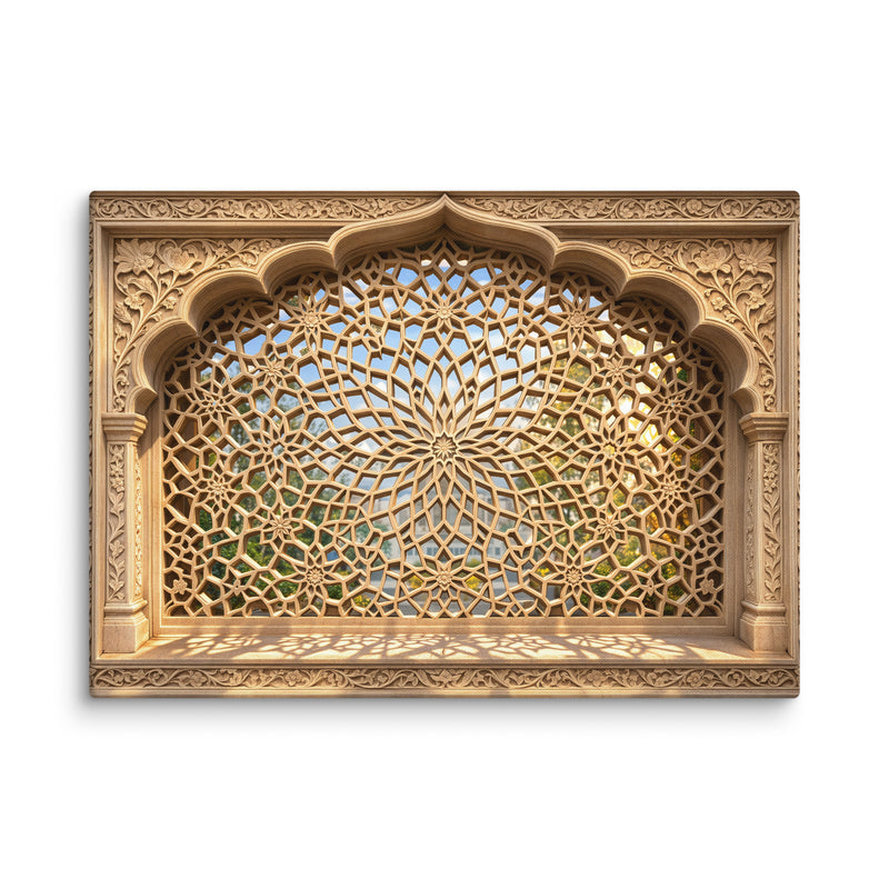 Akbari Star Jali Canvas  – Mughal Geometric Wall Art