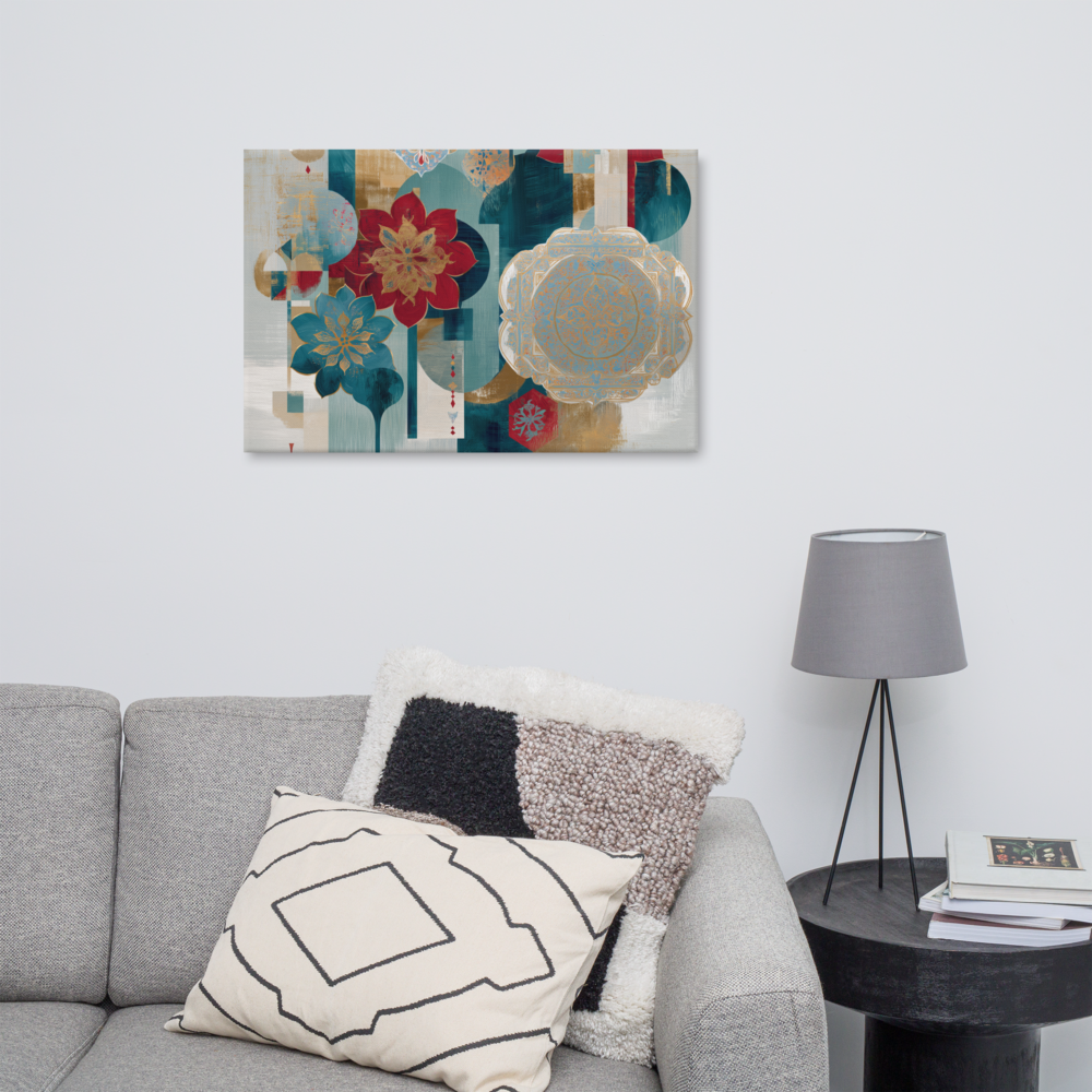 Modern Mughal Blooms – Red & Teal Harmony — view 9
