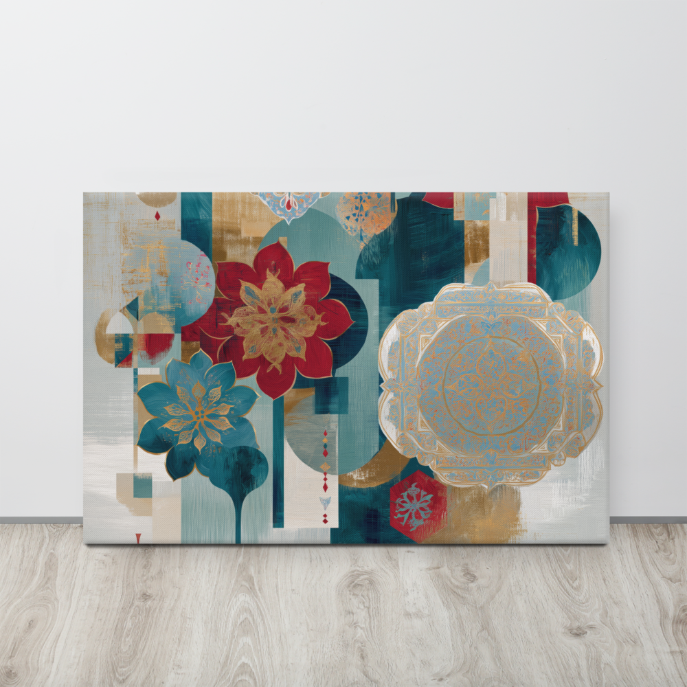 Modern Mughal Blooms – Red & Teal Harmony — view 11