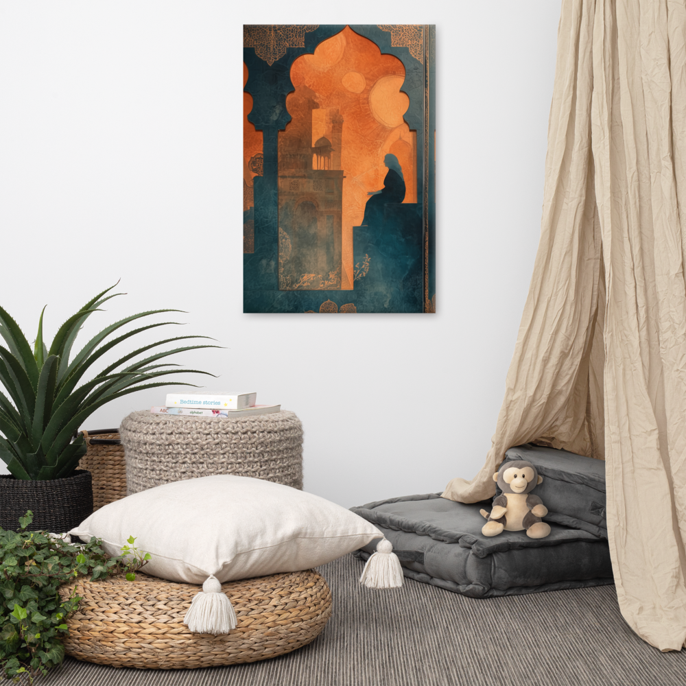 Silhouette of Reflection – Mughal Window Canvas Art — view 6