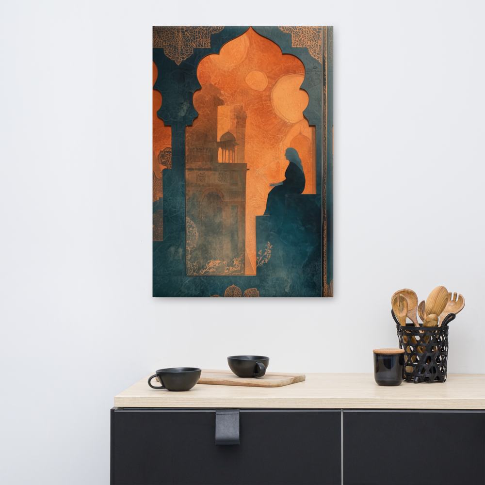 Silhouette of Reflection – Mughal Window Canvas Art — view 7