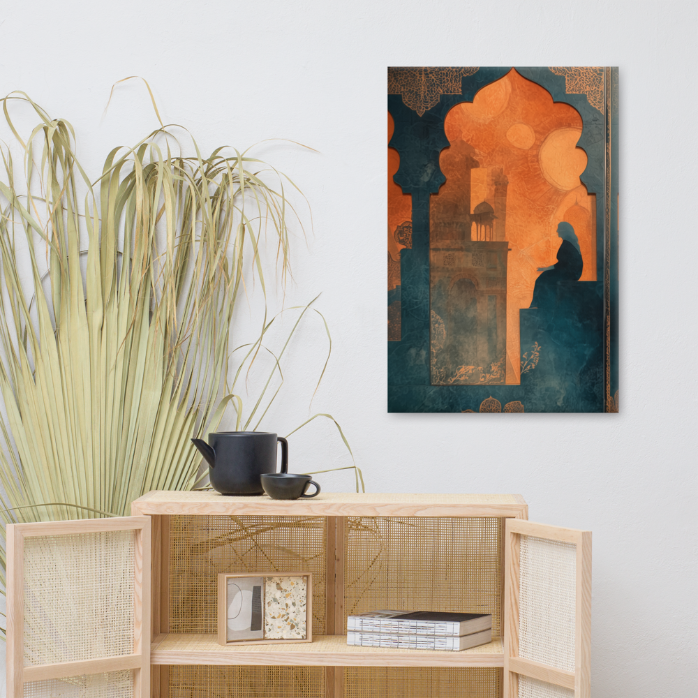 Silhouette of Reflection – Mughal Window Canvas Art — view 8