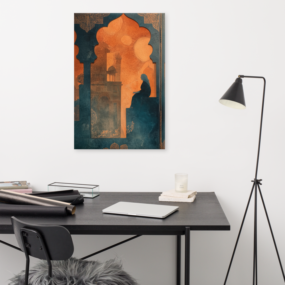 Silhouette of Reflection – Mughal Window Canvas Art — view 10