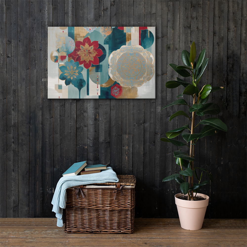 Modern Mughal Blooms – Red & Teal Harmony — view 12