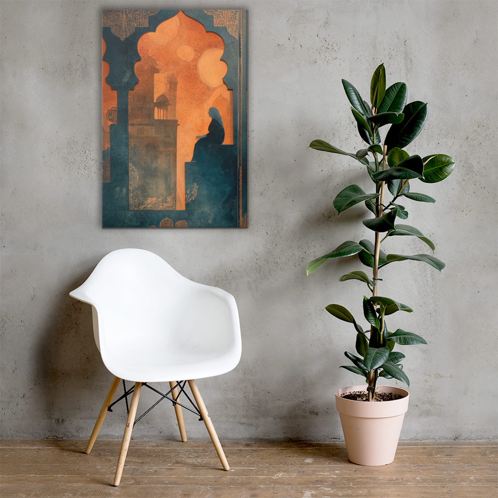 Silhouette of Reflection – Mughal Window Canvas Art — view 12
