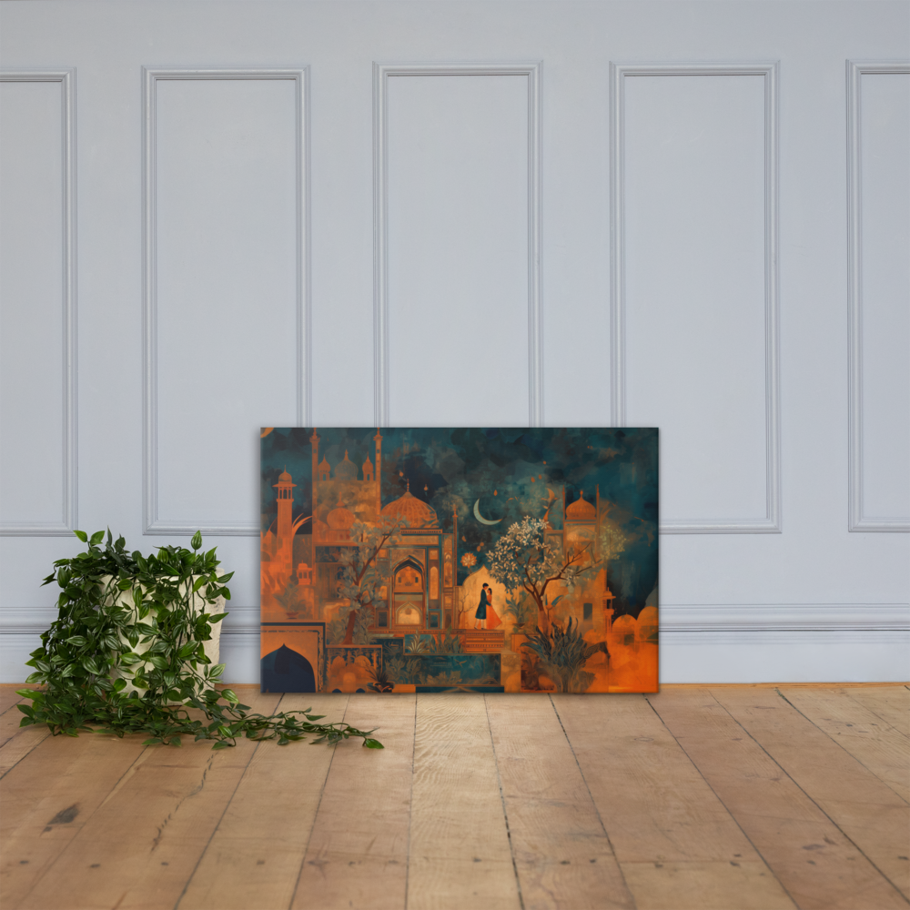 Eternal Embrace – Mughal Palace Romance Canvas Art — view 11