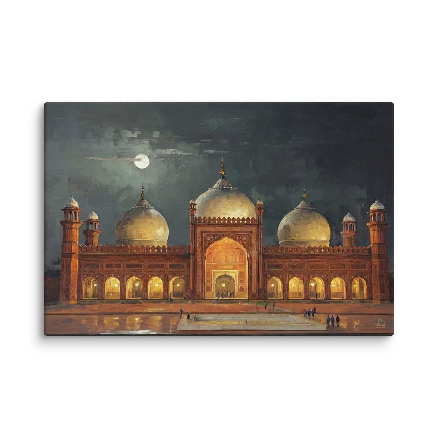 Moonlit Badshahi Mosque — view 1