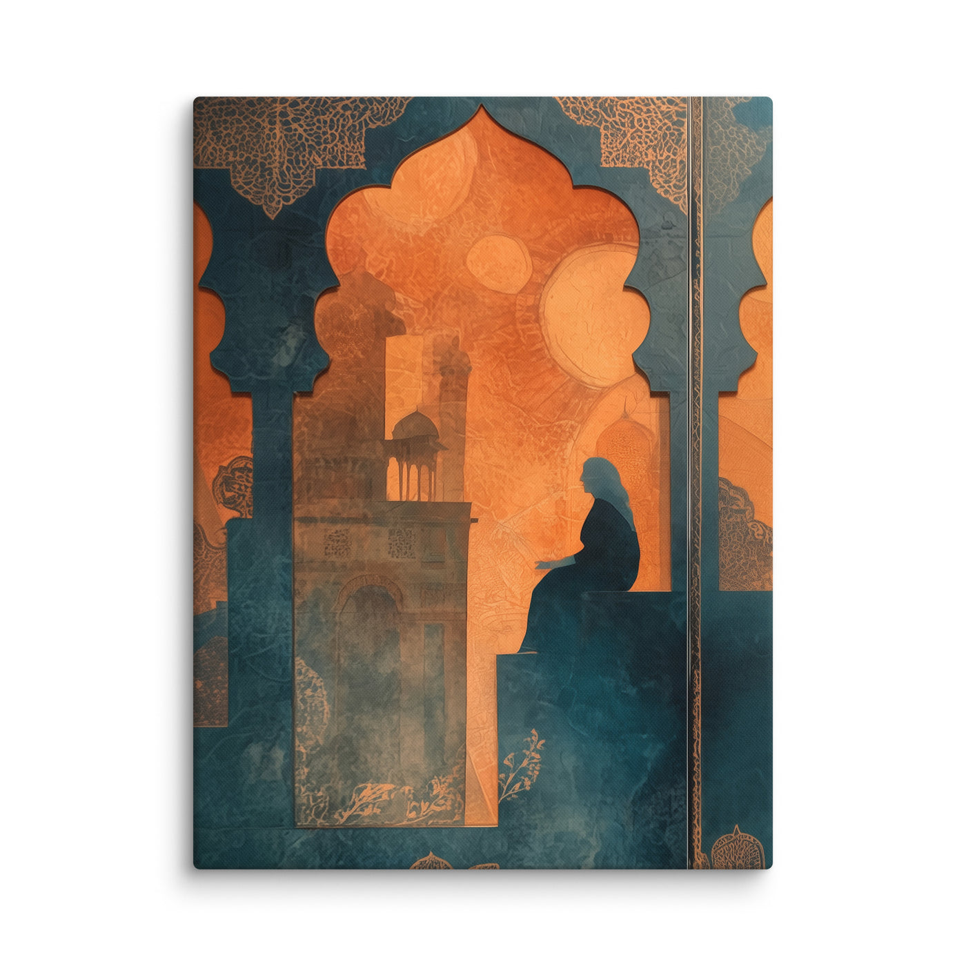 Silhouette of Reflection – Mughal Window Canvas Art — view 1