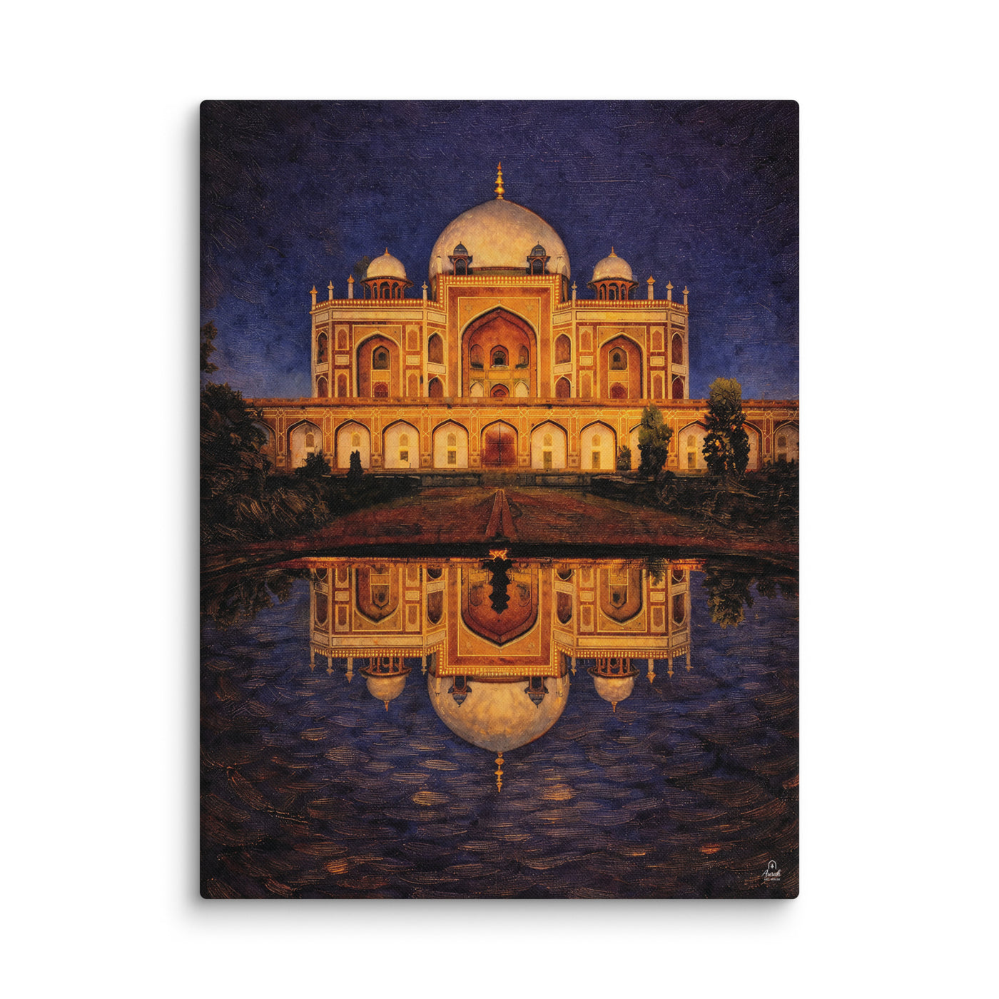 Humayun’s Tomb at Night – Mughal Architecture Canvas Print — view 2