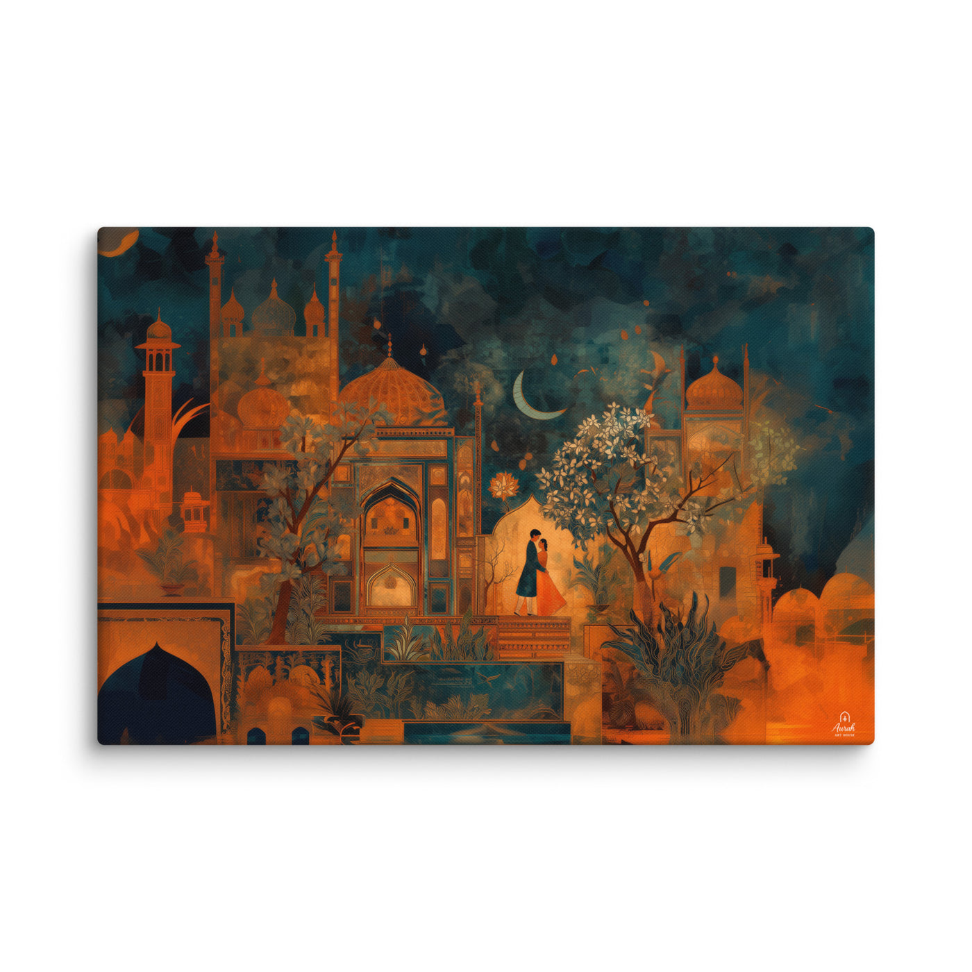 Eternal Embrace – Mughal Palace Romance Canvas Art — view 3