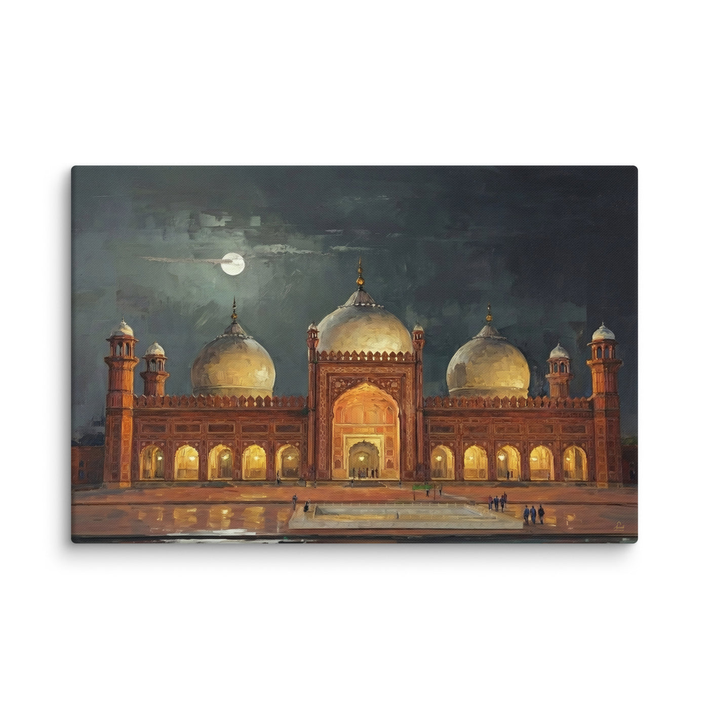 Moonlit Badshahi Mosque — view 3