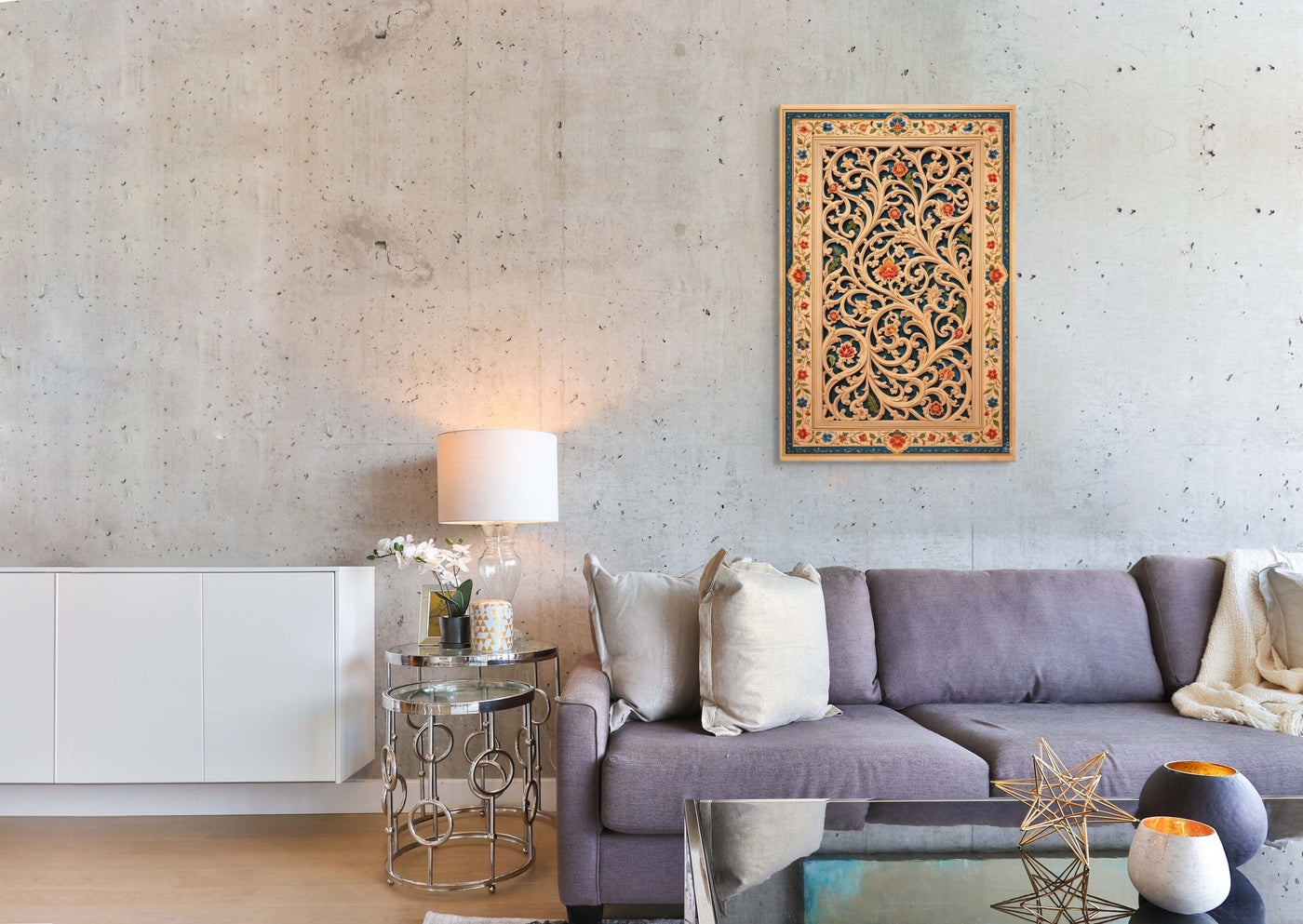 Arabesque Jaali Garden – Mughal Vine Lattice Canvas — view 10