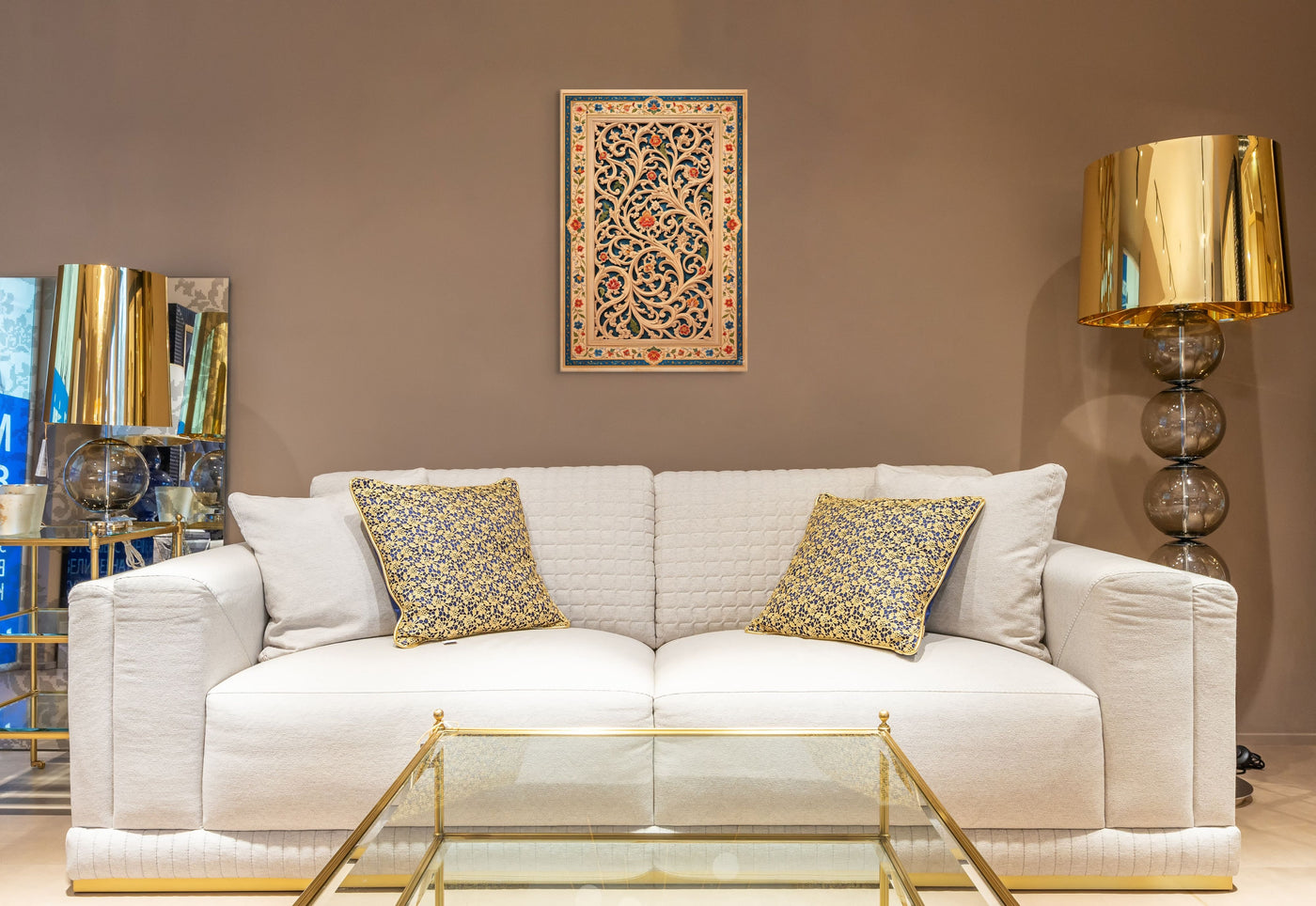 Arabesque Jaali Garden – Mughal Vine Lattice Canvas — view 12