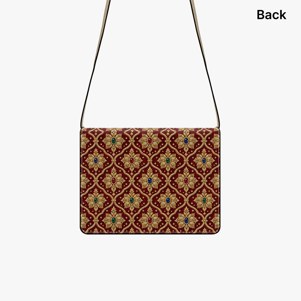 Shahi Zardozi — Wine & Gold Book Crossbody Bag — view 2