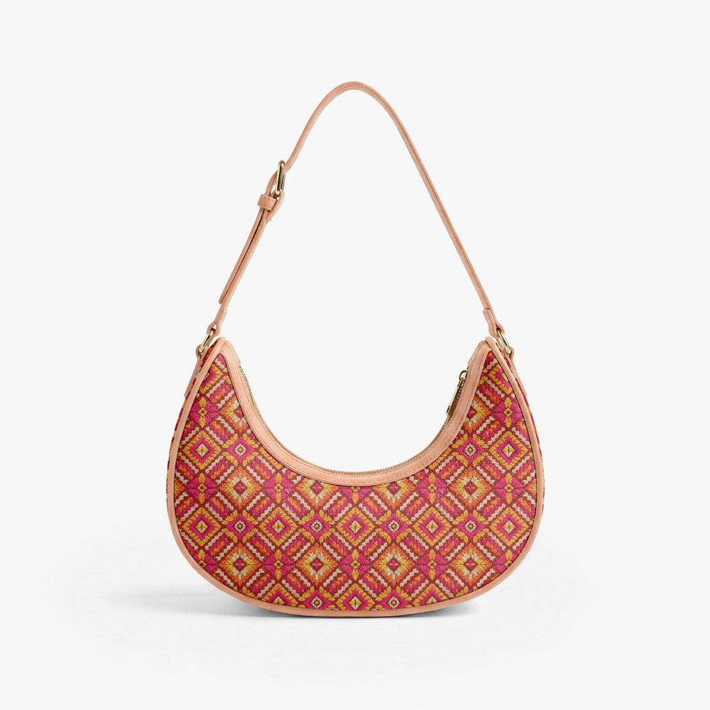 Phulkari — Saffron & Red Crescent Shoulder Bag — view 6