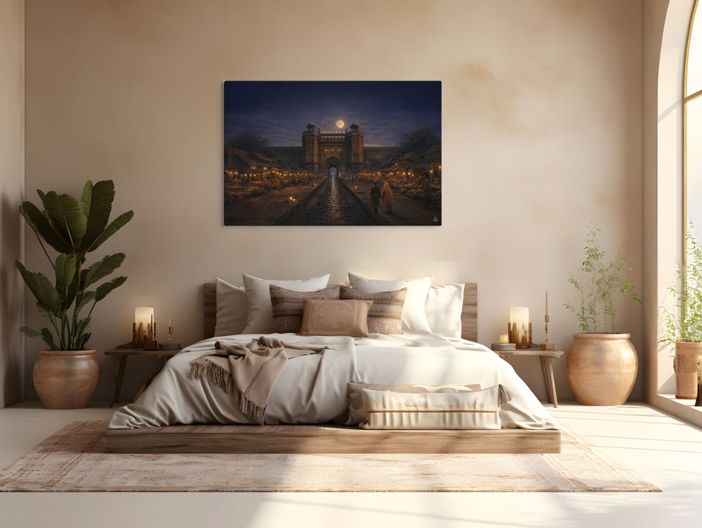 Chandni Chowk Moonlight – Mughal Night Market Canvas Art — view 5