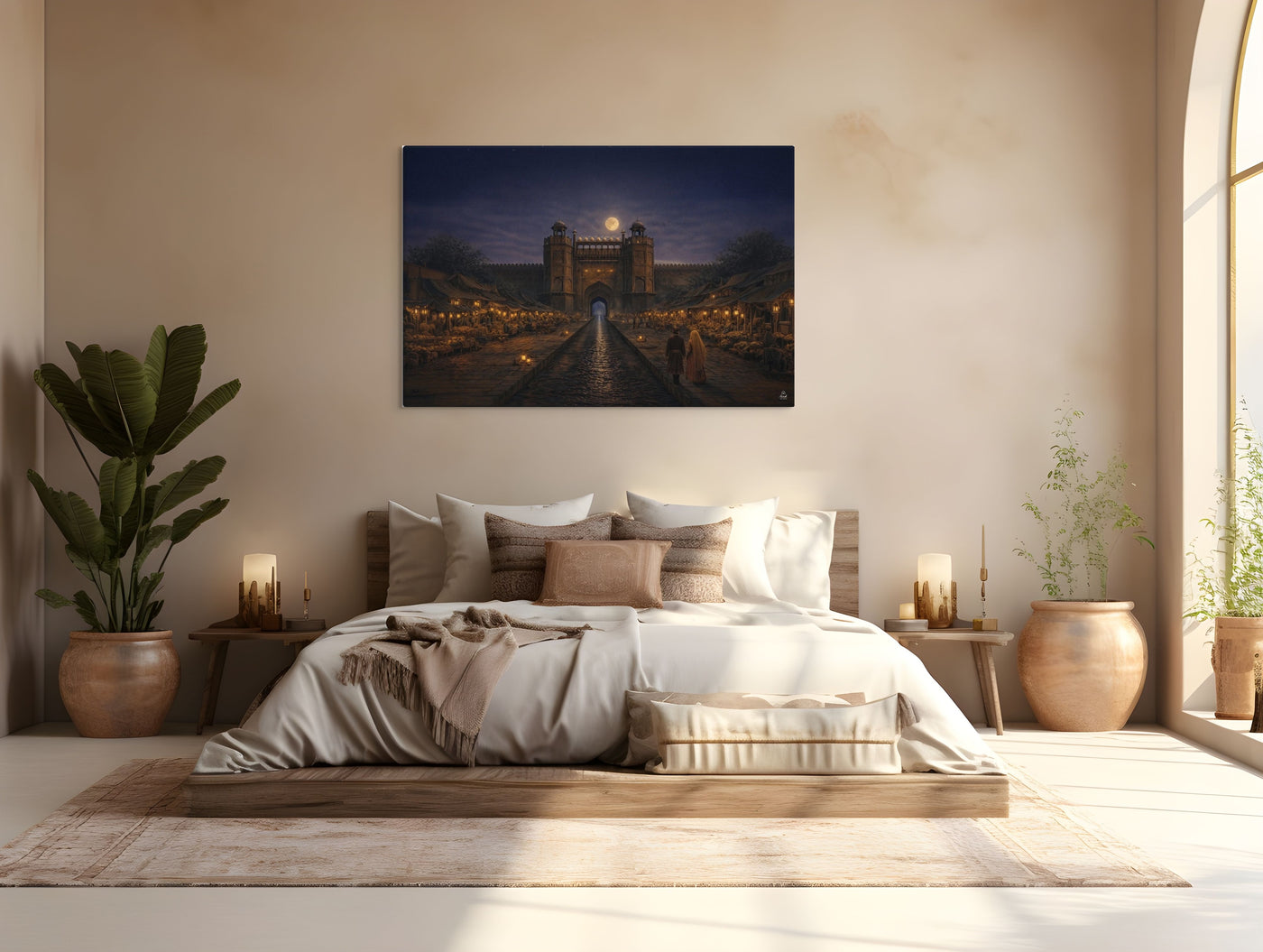 Chandni Chowk Moonlight – Mughal Night Market Canvas Art — view 5