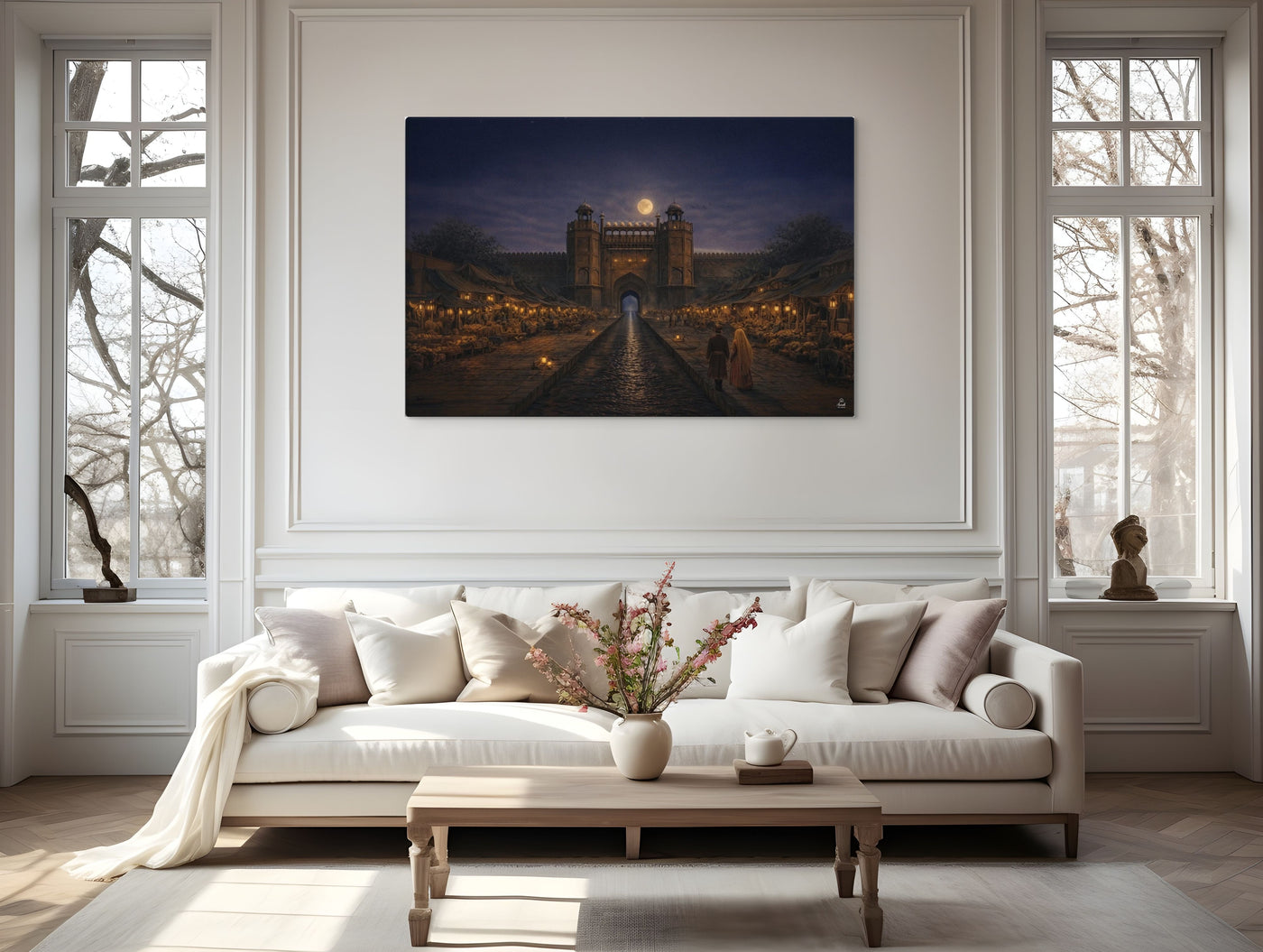 Chandni Chowk Moonlight – Mughal Night Market Canvas Art — view 6