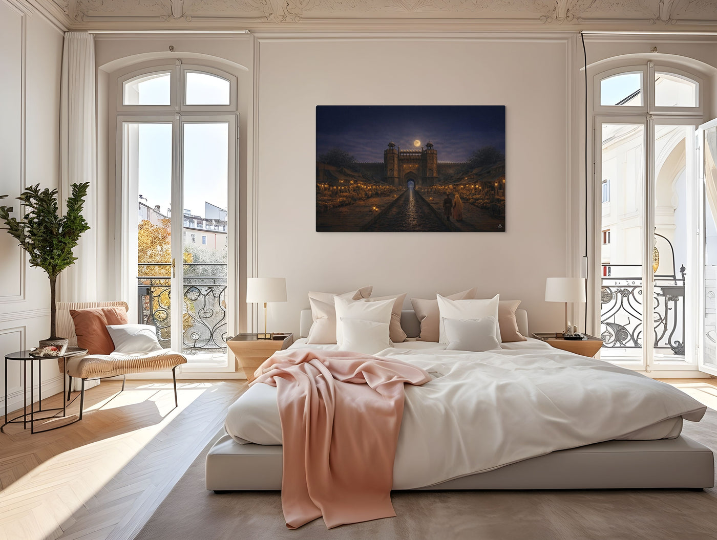 Chandni Chowk Moonlight – Mughal Night Market Canvas Art — view 8