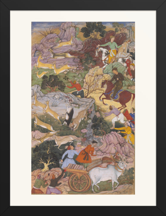 Akbar Hunting with Cheetahs — Akbarnama Folio | Restored Mughal Wall Art — view 16