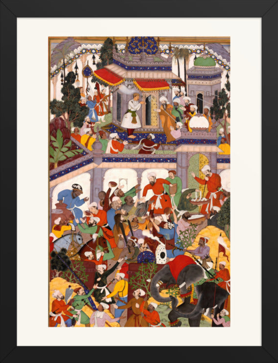 Akbar Visits the Tomb of Khwaja Mu'in ad-Din Chishti at Ajmer | Restored Mughal Wall Art — view 19