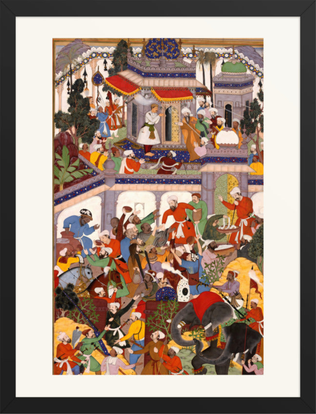Akbar Visits the Tomb of Khwaja Mu'in ad-Din Chishti at Ajmer | Restored Mughal Wall Art — view 20