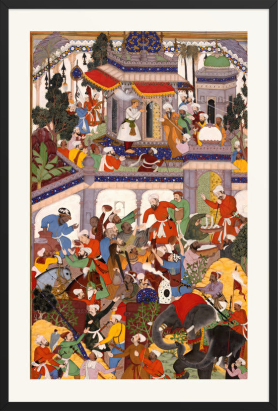 Akbar Visits the Tomb of Khwaja Mu'in ad-Din Chishti at Ajmer | Restored Mughal Wall Art — view 21