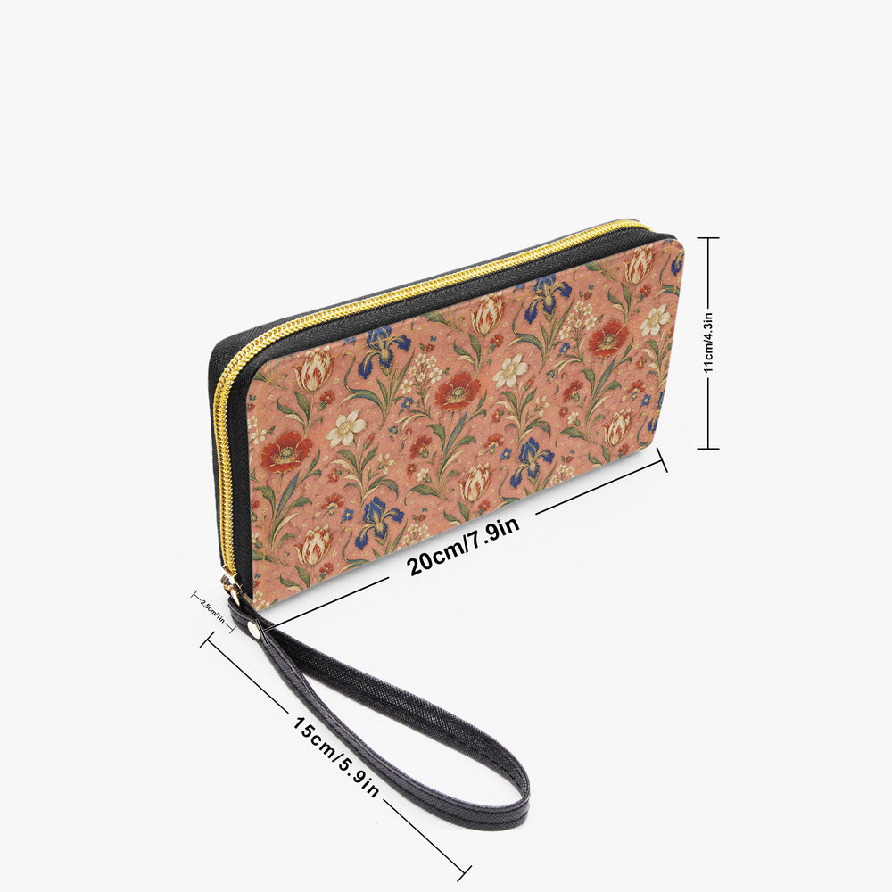 Hashiya Flowers — Apricot Wristlet Clutch Wallet — view 3