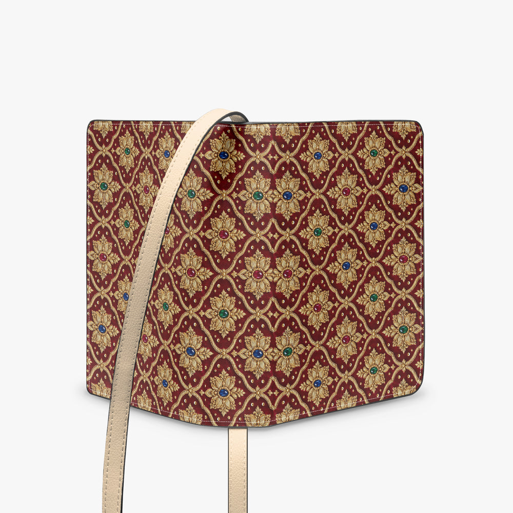 Shahi Zardozi — Wine & Gold Book Crossbody Bag — view 4