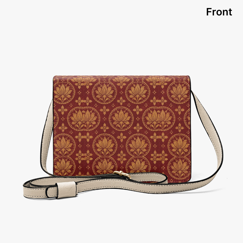 Bagru Lotus — Madder Red Book Crossbody Bag — view 7