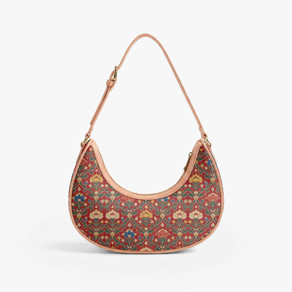 Chintz Jaal — Red & Indigo Crescent Shoulder Bag — view 6