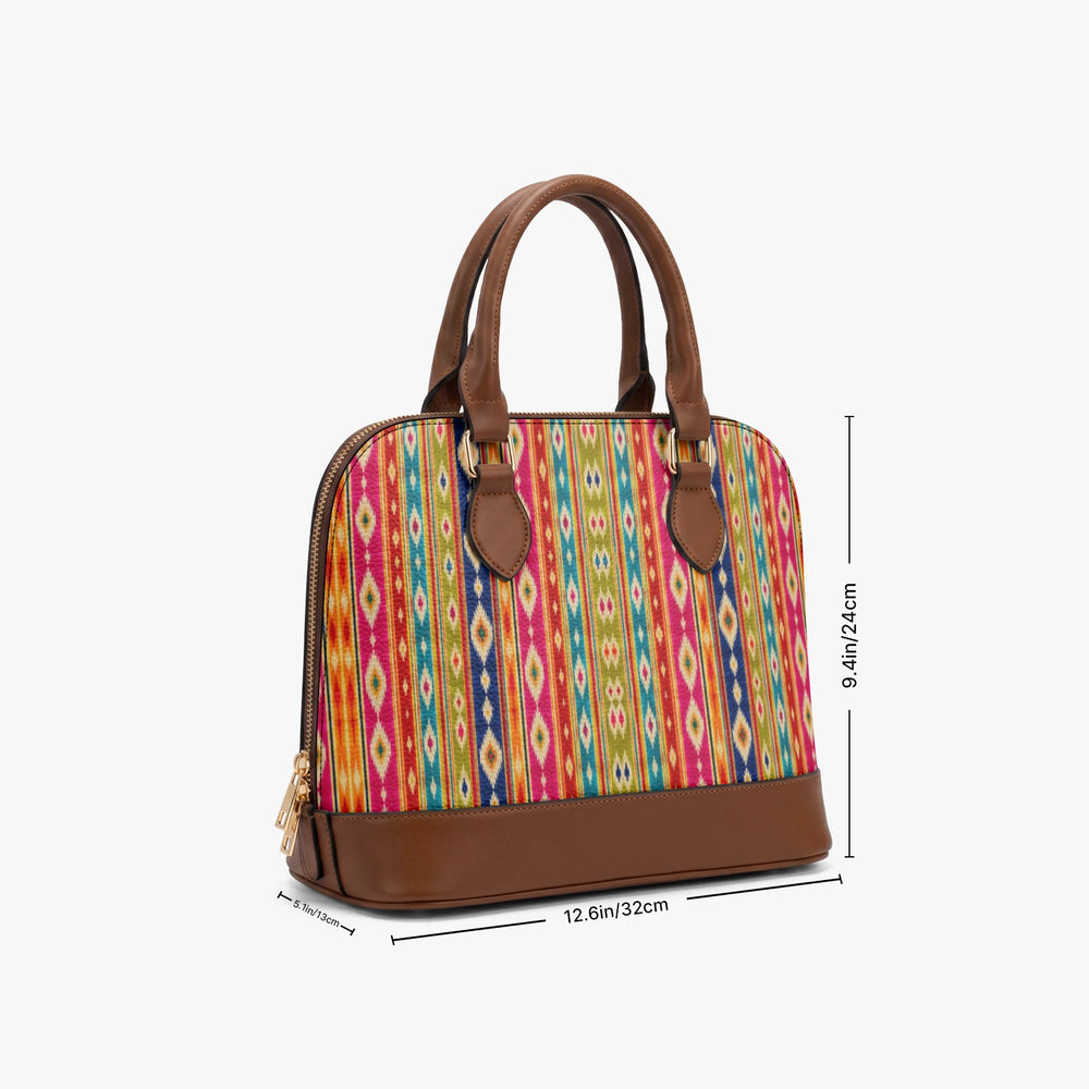Mashru Ikat — Multicolour Stripe Dome Handbag — view 9