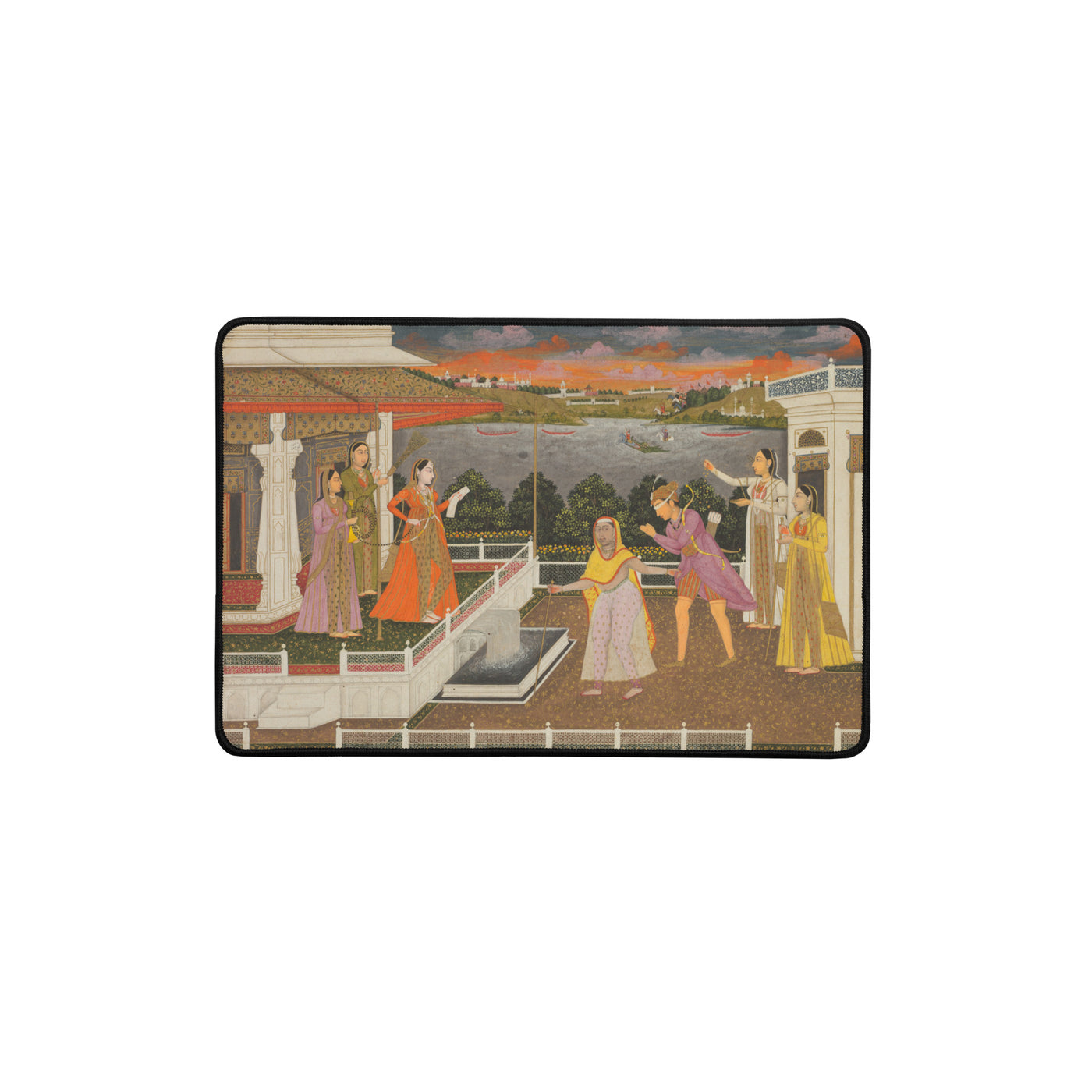 A Blindfolded Suitor Before a Princess — Mughal Art Desk Mat — view 1