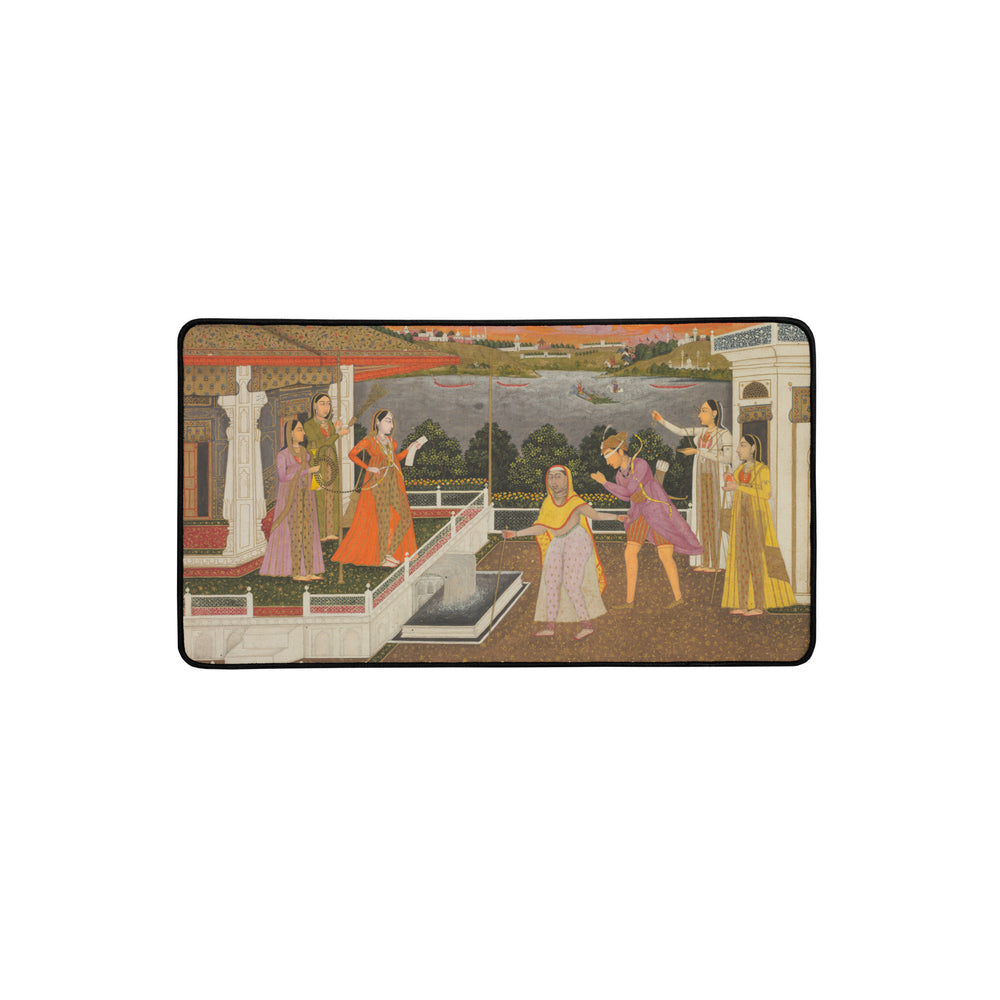A Blindfolded Suitor Before a Princess — Mughal Art Desk Mat — view 2