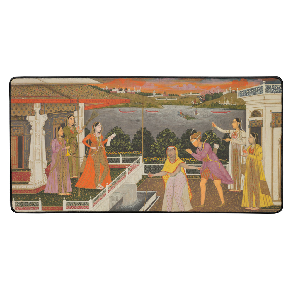 A Blindfolded Suitor Before a Princess — Mughal Art Desk Mat — view 3