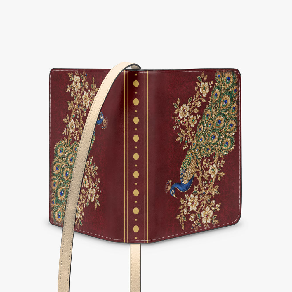 Zardozi Peacock — Maroon & Gold Book Crossbody Bag — view 4