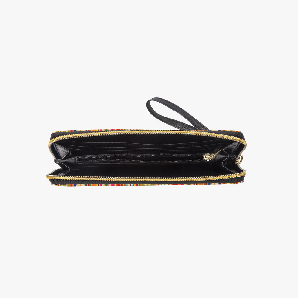 Mashru Ikat — Multicolour Stripe Wristlet Clutch Wallet — view 7
