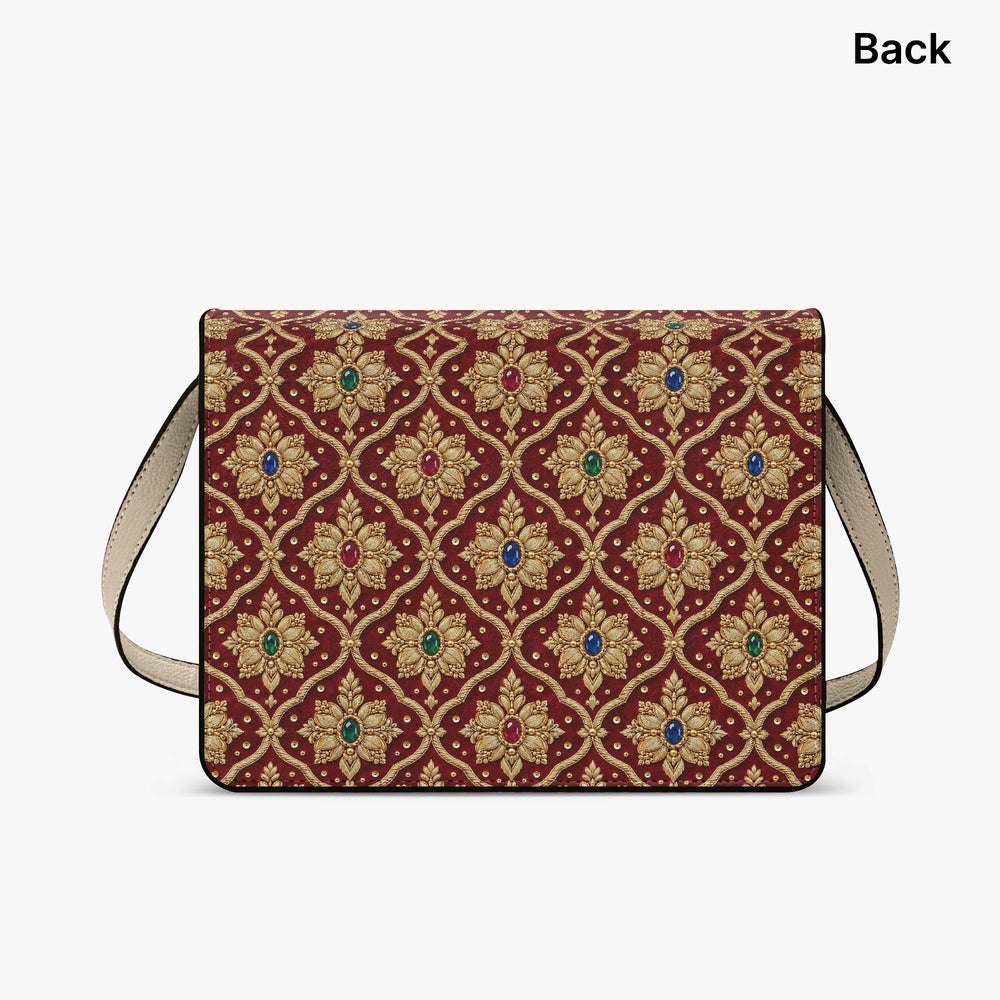 Shahi Zardozi — Wine & Gold Book Crossbody Bag — view 9