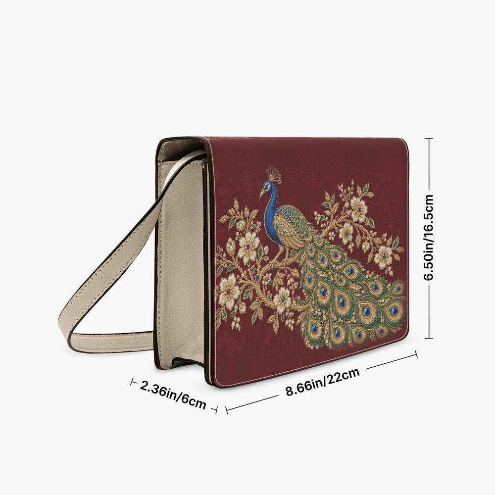 Zardozi Peacock — Maroon & Gold Book Crossbody Bag — view 5