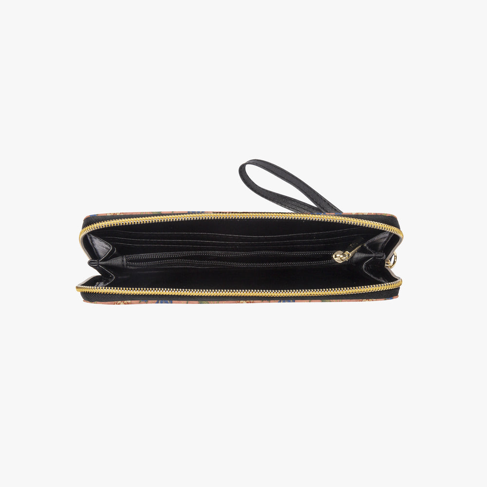 Hashiya Flowers — Apricot Wristlet Clutch Wallet — view 7