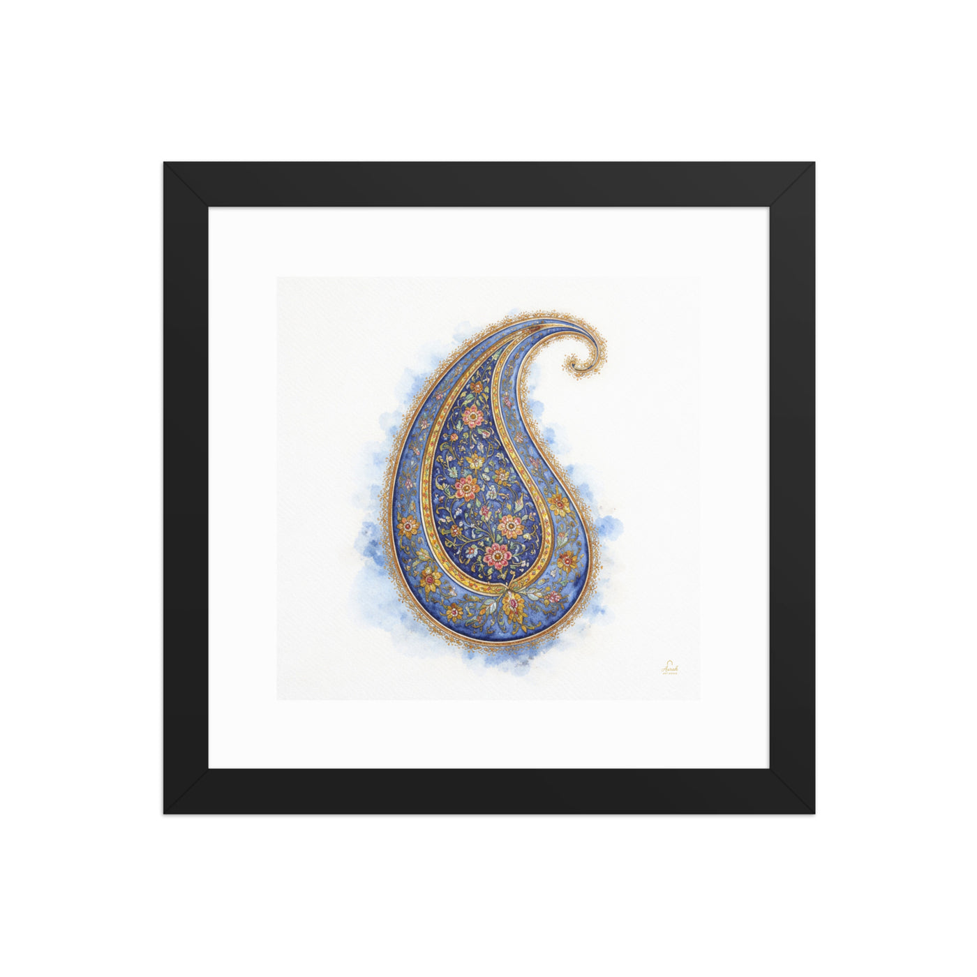 Boteh Paisley Mughal Wall Art | Persian Inspired Floral Print for Elegant Home Decor — view 1