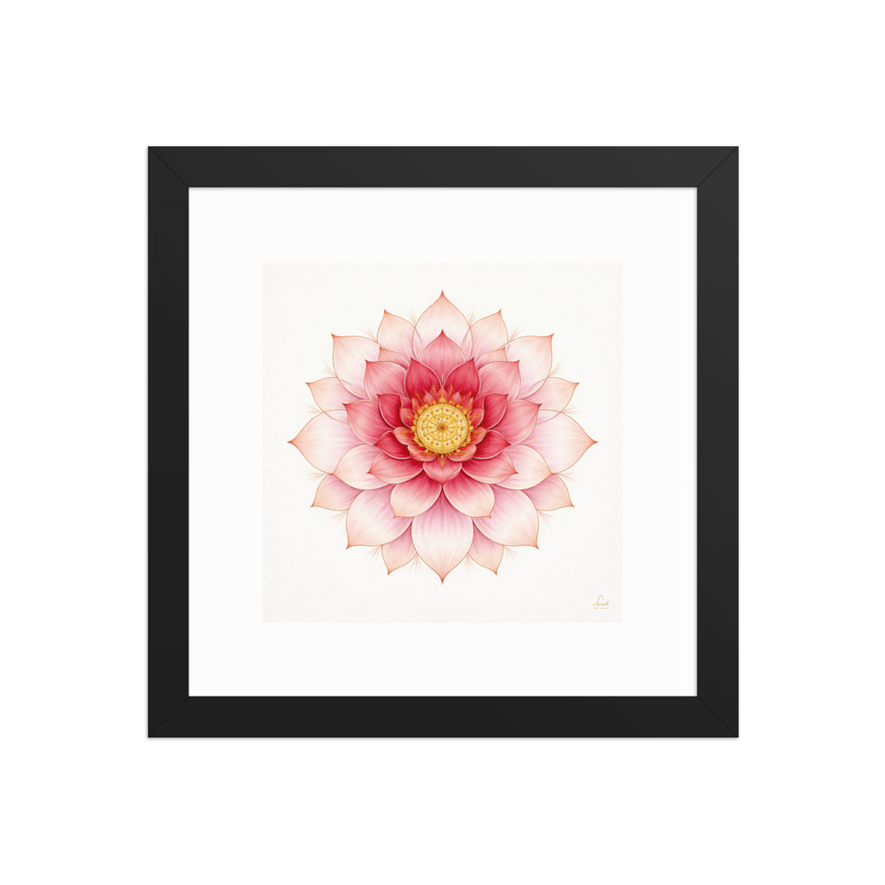 Rosette of Noor – Mughal Lotus Mandala Canvas in Pink and Gold — view 4